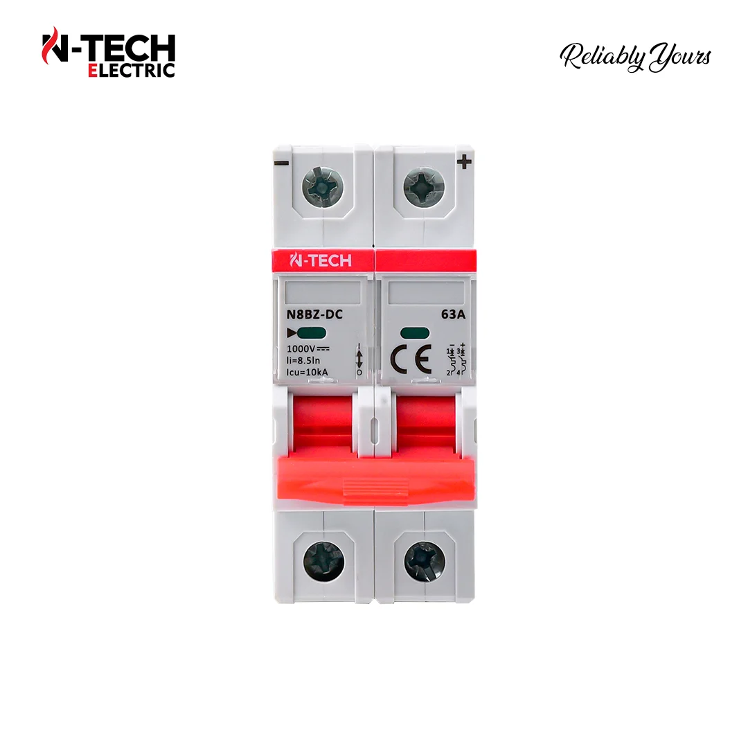DC MCB 2 Pole 20A–63A Solar Miniature Circuit Breaker